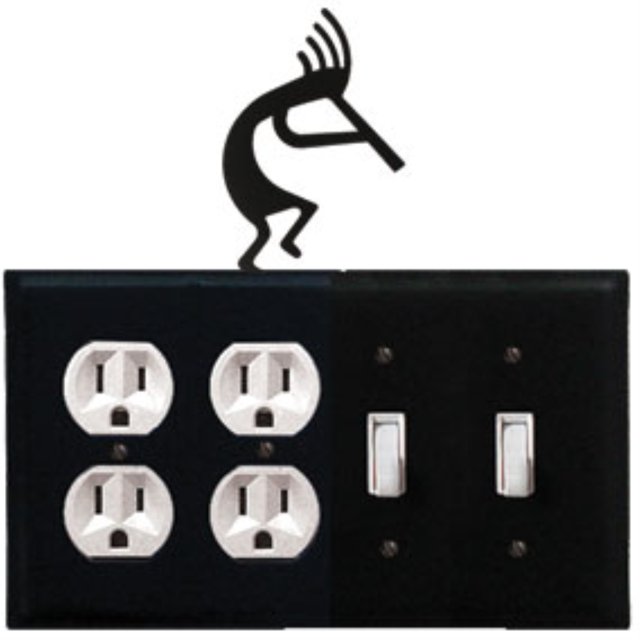 Kokopelli - Doble salida y tapa de interruptor doble(EOOSS-56) Village Wrought Iron EOOSS-56