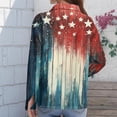 thumbnail image 4 of Iaqnaocc American Flag Shirt for Women Patriotic American Flag Stars Blouses 250 Anniversary Usa Freedom Button Down Collared Shirt Lightweight Long Sleeve Tee Top Sky Blue XXL, 4 of 4