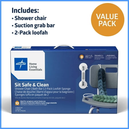 Medline G2-611KRX1 Adjustable 3 in 1 Bath Essentials Kit for Caregivers, 20.5 In