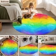thumbnail image 6 of Rainbow Oil Painting Large Area Rugs for Bedroom Living Room, Soft Non Slip Carpet Bedside Rug, Watercolor Colorful Abstract Art Round Floor Cover Kitchen Accent Rug 5' for Dining Room/Office, 6 of 9