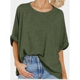 thumbnail image 3 of Oversized Tshirts for Women Summer Short Sleeve Casual Basic Tee Tops Loose Fit Shirts, 3 of 4