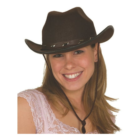Adult's Studded Brown Felt Cowboy Hat Costume Accessory
