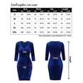 thumbnail image 6 of Tookss Women's 3/4 Long Sleeve Velvet Tulip Party Dress (Royal Blue, M), 6 of 9