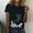 Black, variant on Women's Short Sleeve T-shirt Women'S Spring Round Neck Dandelion Printed Loose Casual Short Sleeved T Shirt,Blue Women's Short sleeve T-shirt XL