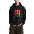 thumbnail image 2 of Mifsaly Mens Womens Halloween Hoodie Festival Graphic Hooded Fleece Pullover Sweatshirt with Pocket Breathable Loose Casual Party Halloween Costume Black,XXL, 2 of 7