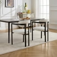 thumbnail image 5 of Set of 2 Modern Boucle Upholstered Dining Chairs, Mid-Century Beige & Black Kitchen & Accent Chairs with Curved Back & Black Metal Legs, 20.5"W x 20"D x 31.5"H, Elegant & Ergonomic Seating, 5 of 12