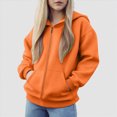 thumbnail image 2 of TOWED22 Hoodies for Teen Girls Boys Baggy Zip Up Classic Hooded Sweatshirts Casual Solid Long Sleeve Jacket with Pockets(Orange,18-24 M), 2 of 5