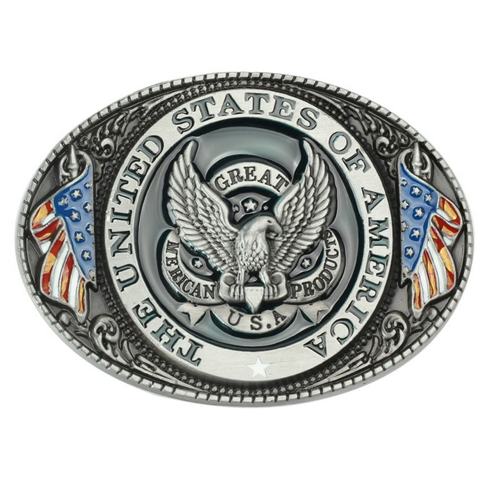Coxeer - Belt Buckle Decorative Eagle USA Flags Patriotic Metal Belt ...