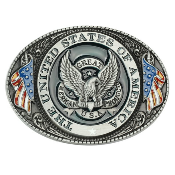 Coxeer - Belt Buckle Decorative Eagle USA Flags Patriotic Metal Belt ...