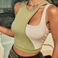 thumbnail image 2 of Cut Out Tops for Women Casual Crew Neck Sleeveless Ribbed Slim Fitted Casual Basic Crop Tops Knit Workout Tank Blouse, 2 of 5