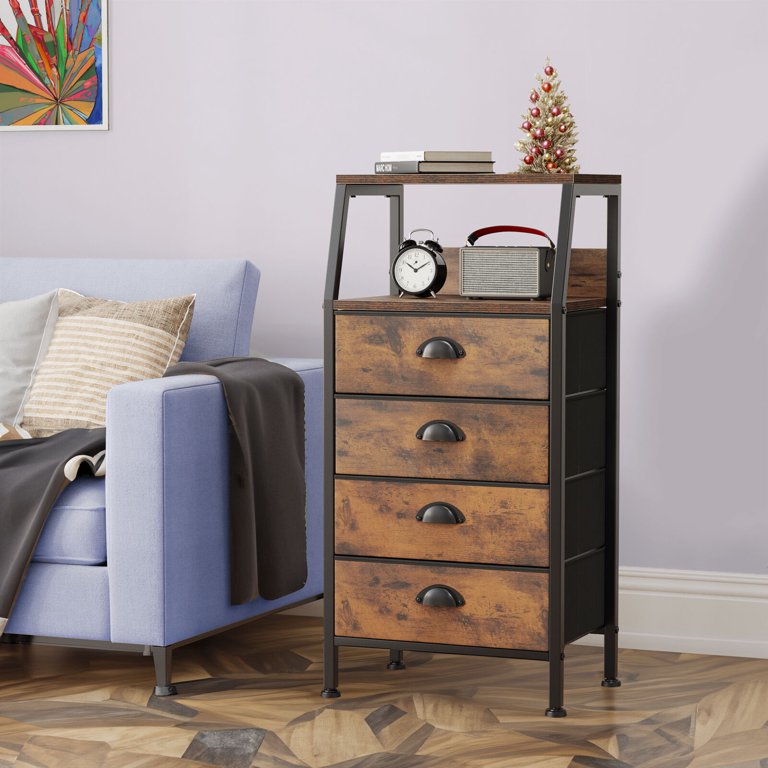 【カデル】cadeal 4drawer chest ChicCrest 4-Drawer Storage Chest - Metal Frame & MDF Wood