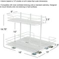 thumbnail image 2 of Household Essentials Glidez Paint-Finished Steel Pull-Out/Slide-Out Storage Organizer with Plastic Liners for Under Sink or Cabinet Use- 2 -Tier Design - Fits Standard Size Cabinet or Shelf, White, 2 of 9