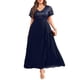 thumbnail image 2 of Vestido Pinup Fashion para madre de la novia, talla grande, azul marino, 2 of 7