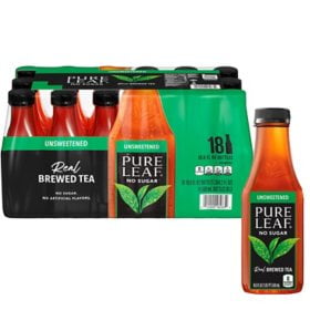 Pure Leaf Real Brewed Tea Unsweetened Black Tea 16.9 fl. oz., 18 count.pack of 2