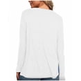 thumbnail image 4 of SELONE T Shirts for Women V Neck Long Sleeve Tops Fashionable Blouses Solid Pullover Tops Regular Fit Tees Tops Hip Fall Clothes Fashion Outfits Tee Blouse, 4 of 7