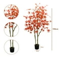 thumbnail image 2 of 2pcs 4ft/5ft/6ft Artificial Maple Trees, Autumn Realistic Maple Tree In Pot, Artificial Maple Fall Tree For Thanksgiving Harvest Party Home Decoration, 2 of 8