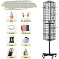 thumbnail image 3 of Ztysn 360 Triangular Rotating Display Rack,16“ x 63.3” Grid Wire Panel with 30 Hooks,Heavy Duty Movable Event Retail Display Stand Organization,Metal/Black, 3 of 8