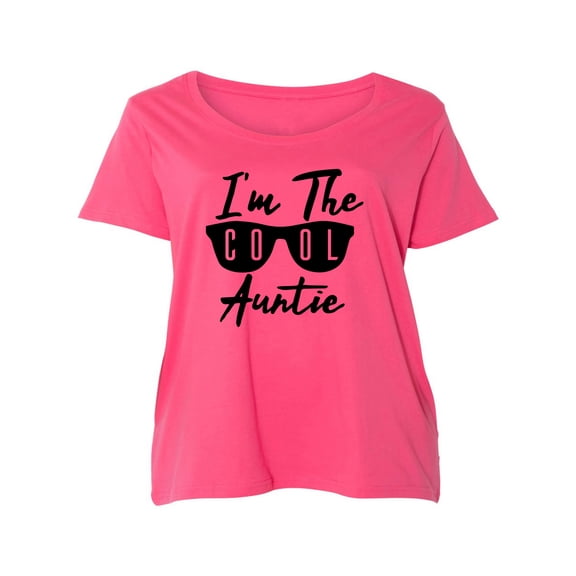 I'm The Cool Auntie Womens Plus Size Scoopneck Tee
