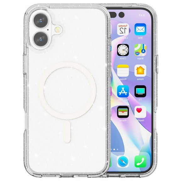 Crystal Glitter Fusion Case with MagSafe for iPhone 16 - Clear