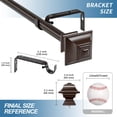 thumbnail image 3 of Urbanest 1-inch Diameter Pila Adjustable Single Curtain Rod, 84-inch to 120-inch, Bronze, 3 of 6