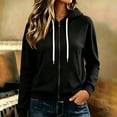 thumbnail image 5 of Stralyhd Women's Casual Long Sleeve Zip Up Hooded Sweatshirt Wrinkle Resistant Lightweight Hoodies Jacket with Pocket Black XXL, 5 of 7