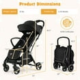 thumbnail image 2 of Gymax Poussette Portable pour Bébé Pliable à une Main avec Cadre en Aluminium Noir, 2 of 10