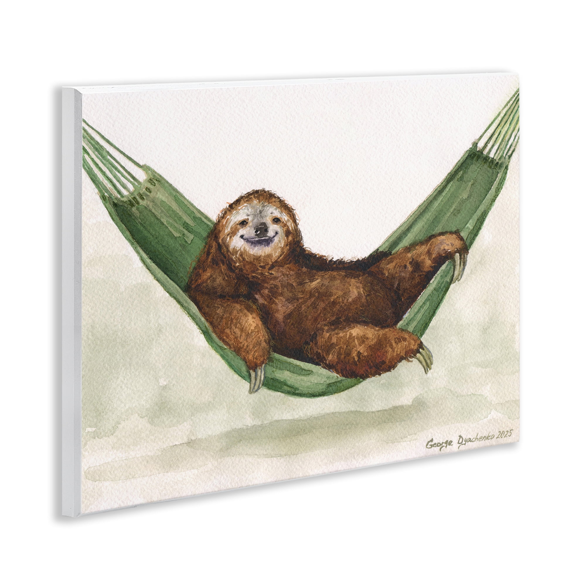 Stupell Industries Sloth On The Hammock Wall Plaque Art, design by George Dyachenko