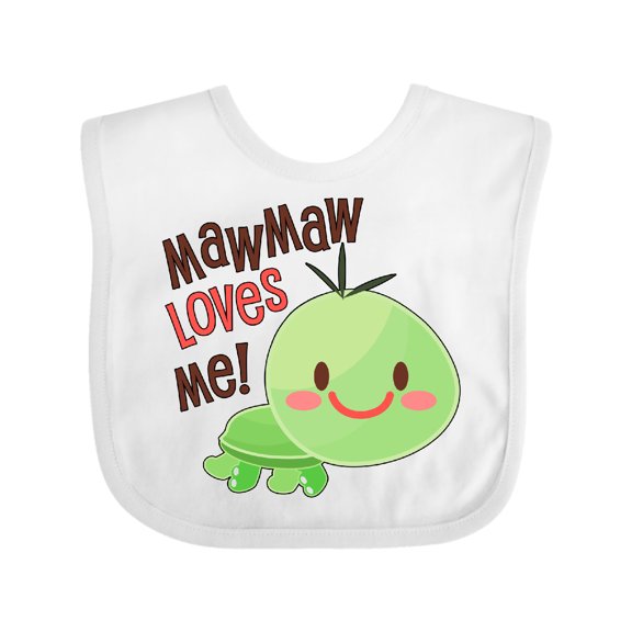 Inktastic Mawmaw Loves Me Cute Turtle Boys or Girls Baby Bib