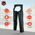 thumbnail image 3 of Daniel Smart Motorcycle Leather Chaps – All Season Unisex Biker Pant with Customizable fit and Carry Pockets, 3 of 7