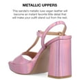 thumbnail image 4 of Journee Collection Womens Parson Metallic Vegan Leather Platform Sandals, 4 of 7