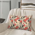 thumbnail image 5 of Zufioo Roosters And Peonies Flowers Print Double-sided Plush Pillow Cover,Decorative Pillow Protector without Pillow Core, Suitable for Sofa, Bedroom, Car-14"x20", 5 of 6