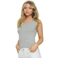thumbnail image 2 of Women’s Ribbed Scoop Neck Tank, Heather Grey, M, 2 of 5