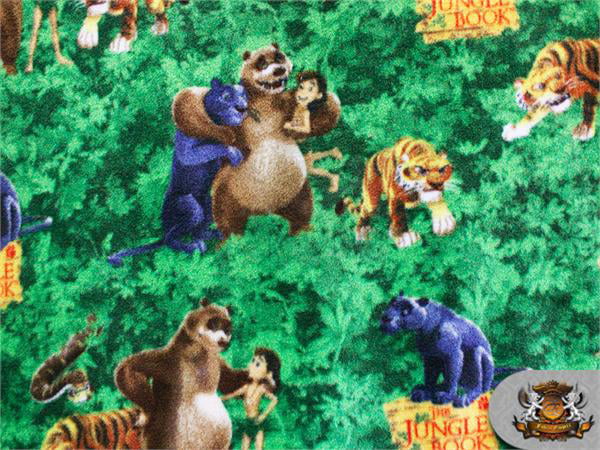 JUNGLE BOOK * Fleece Printed Fabric N-561 Sold by the yard 58" Wide 