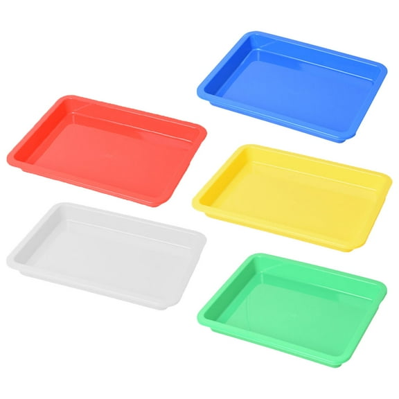 Supvox 5Pcs Plastic Dessert Tray Yellow Food Tray for Restaurant Use