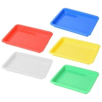 Uonlytech 5Set Assorted Color Serving Trays Plastic Food Tray for Office Use