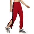 thumbnail image 3 of TrendOFT Womens Tear Away Pants Side Split Snap Button Basketball Active Workout Joggers with Pocket Loose Fit Sweatpants Red L, 3 of 6