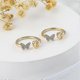 thumbnail image 5 of Anillos iniciales apilables para mujeres y niñas, anillos iniciales con letras mayúsculas de mariposa chapados en oro rosa para mujeres, adolescentes y niñas, anillos con letras apilables para, 5 of 5