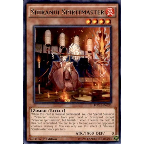 YuGiOh Breakers of Shadow Rare Shiranui Spiritmaster BOSH-EN033