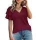 thumbnail image 4 of Fiudx Ofertas Del Día Blusas y Camisas de Manga Corta con Cuello En V para Mujer, Informales, a La Moda, Primavera y Verano, 4 of 7