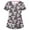 Gray, variant on 1 Pcs Scrubs for Women Animal Print Tops for Women V Neck Cartoon Pattern Short Sleeve Nursing Tops with Pockets