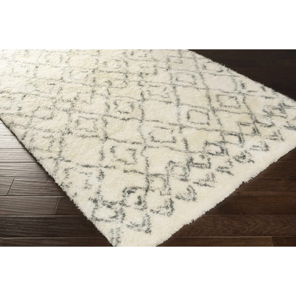 Hauteloom Cotgrave Wool Living Room, Bedroom Area Rug - Bohemian/Global - Plush Pile - Cream, Teal - 2' x 3'