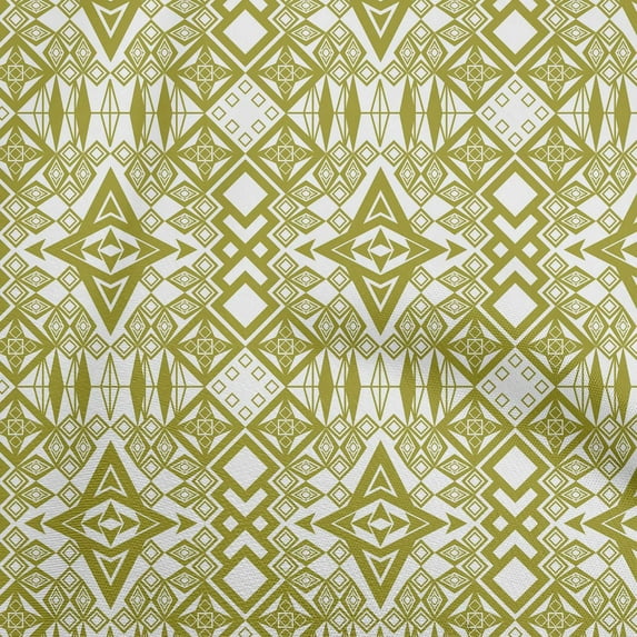 oneOone Silk Tabby Lime Green Fabric Ikat Quilting Supplies Print Sewing Fabric By The Yard 42 Inch Wide