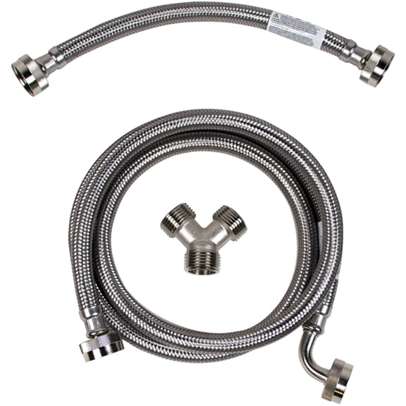 Certified Appliance Accessories Braided Stainless Steel Steam Dryer Installation Kit with Elbow, 5 Ft., 5 Ft.