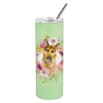 thumbnail image 3 of Carolines Treasures CK4307TBL20 German Shepherd Design2 Green Flowers Stainless Steel 20 oz Skinny Tumbler 20 oz, 3 of 4