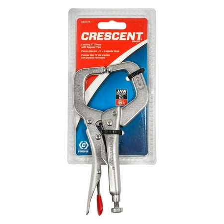 UPC: 0037103296047 | Crescent C6CCVN – 6  Regular Tips C-Clamp Jaws Locking Pliers (Carded)
