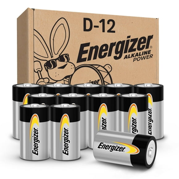 Pilas alcalinas Energizer Power D, 12 unidades (paquete de 1), pilas alcalinas de larga duración tamaño D