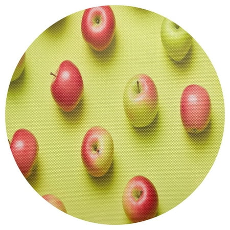 

Ryvnso Fruit Apples Round Plate Mats Dining Table Placemat 1 Piece for Holiday Decoration