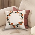 thumbnail image 4 of Embroidered Fall Pillow Cover, Boho Throw Pillows Cover, Plush Pillow Cover with Letter Ring Design, 1Pc 17.7" Leaf Wreath Cotton Throw Pillow Cover with Tassels, 4 of 4