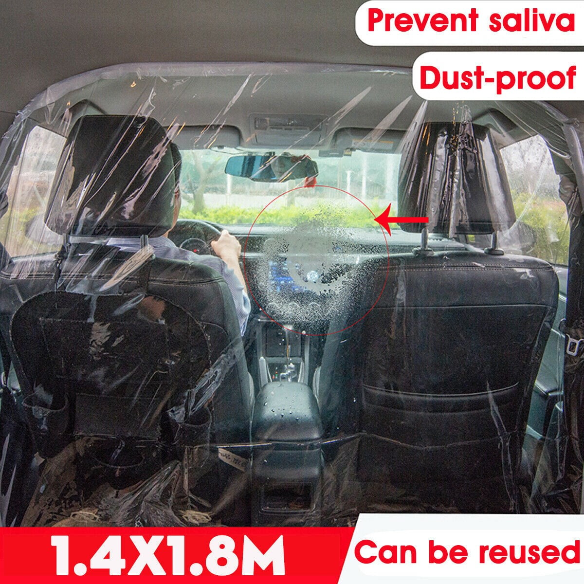 Car Taxi Uber Film Isolation Partition Transparent Super Shield Protective Cover 