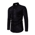thumbnail image 2 of Fashnice Chemise Homme Col à Revers Chemise Boutonnée Coupe Régulière Tunique de Vacances Noire m, 2 of 9